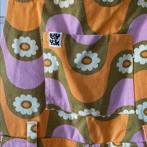 Easton Organic Twill Dungarees in Lotus Print